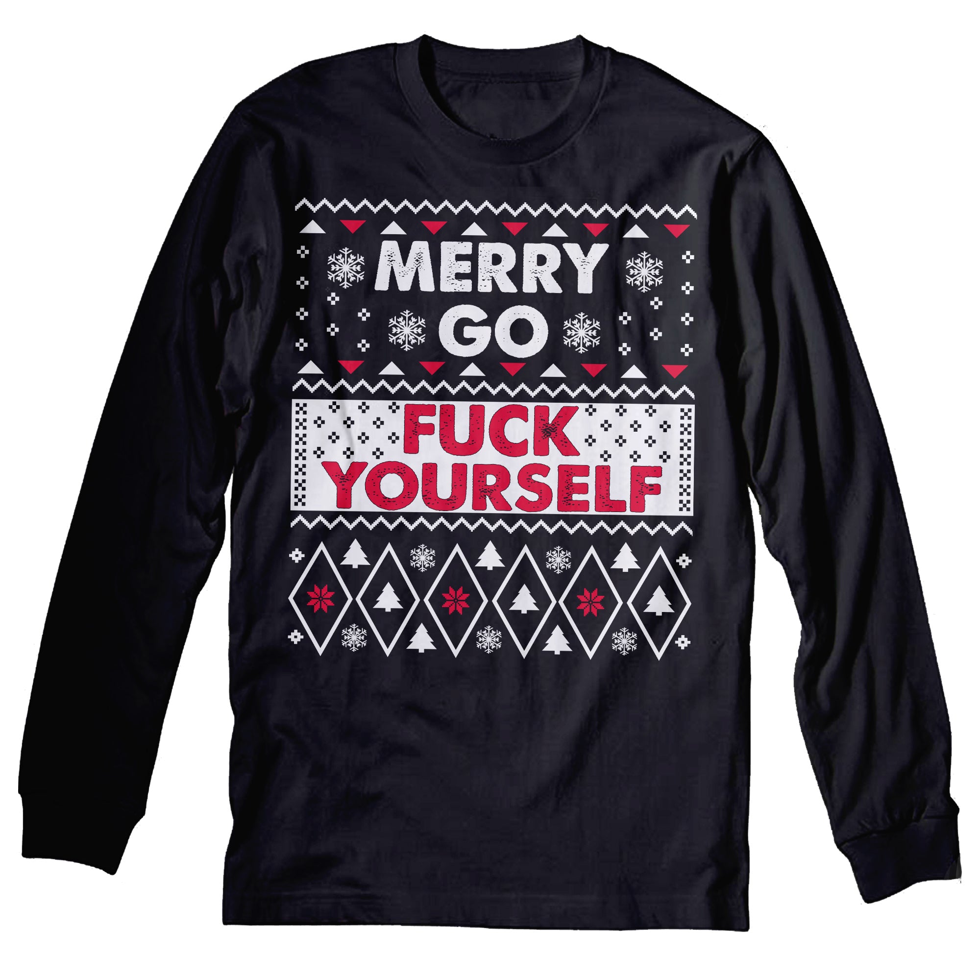 Merry Go Fuck Yourself Christmas long sleeve shirt - Black