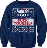 Merry Go Fuck Yourself Christmas sweatshirt - Navy