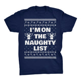 I'm on the Naughty List Christmas t-shirt - Navy