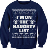 I'm on the Naughty List Christmas sweatshirt - Navy