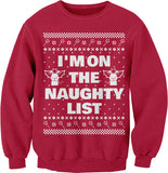 I'm on the Naughty List Christmas sweatshirt - Red