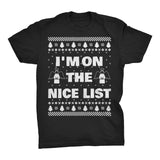 I'm on the Nice List Christmas t-shirt - Black