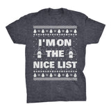 I'm on the Nice List Christmas t-shirt - Dark Heather