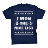 I'm on the Nice List Christmas t-shirt - Navy