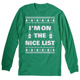 I'm on the Nice List Christmas long sleeve shirt - Kelly