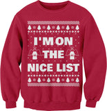 I'm on the Nice List Christmas sweatshirt - Red