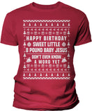 Ricky Bobby 8 Pound Baby Jesus Christmas t-shirt - Red