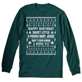 Ricky Bobby 8 Pound Baby Jesus Christmas long sleeve shirt - Forest