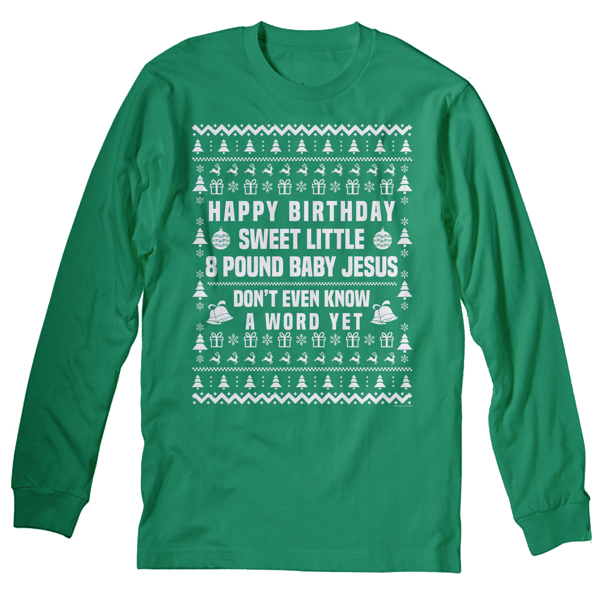 Ricky Bobby 8 Pound Baby Jesus Christmas long sleeve shirt - Kelly