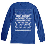 Ricky Bobby 8 Pound Baby Jesus Christmas long sleeve shirt - Royal