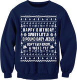 Ricky Bobby 8 Pound Baby Jesus Christmas sweatshirt - Navy