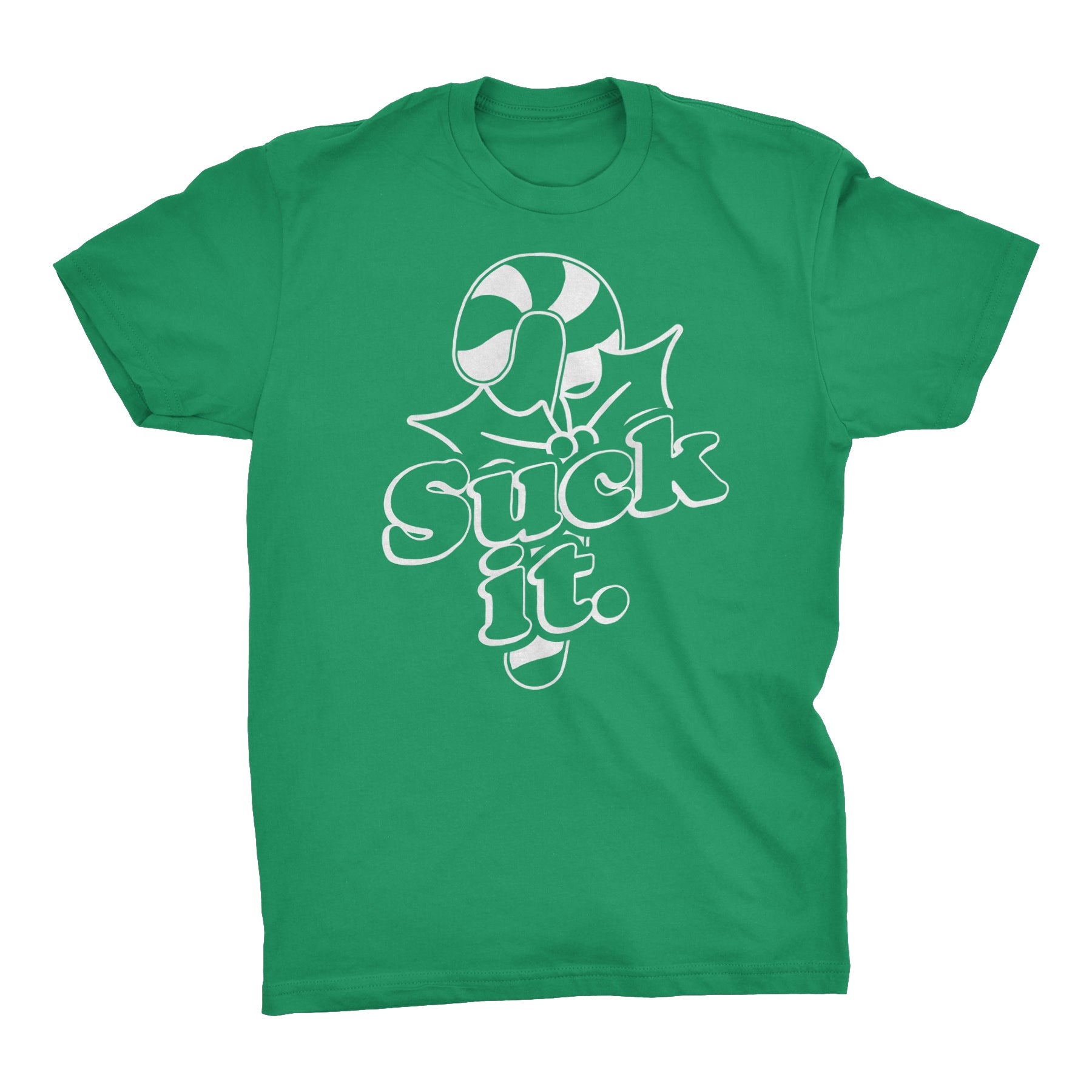 Suck It Candy Cane Christmas t-shirt - Irish Green