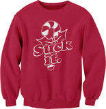 Suck It Candy Cane Christmas sweatshirt - Red