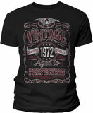Vintage 1972 Aged to Perfection Men's t-shirt - Black / Red Print