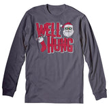 Well Hung Santa Stocking Christmas long sleeve shirt - Charcoal