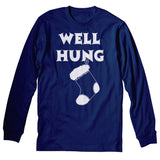 Well Hung Stocking Christmas long sleeve shirt - Navy