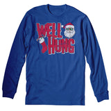 Well Hung Santa Stocking Christmas long sleeve shirt - Royal