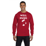 Well Hung Stocking Christmas long sleeve shirt - additional product image