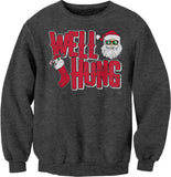 Well Hung Santa Stocking Christmas sweatshirt - Dark Heather