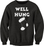 Well Hung Stocking Christmas sweatshirt - Dark Heather