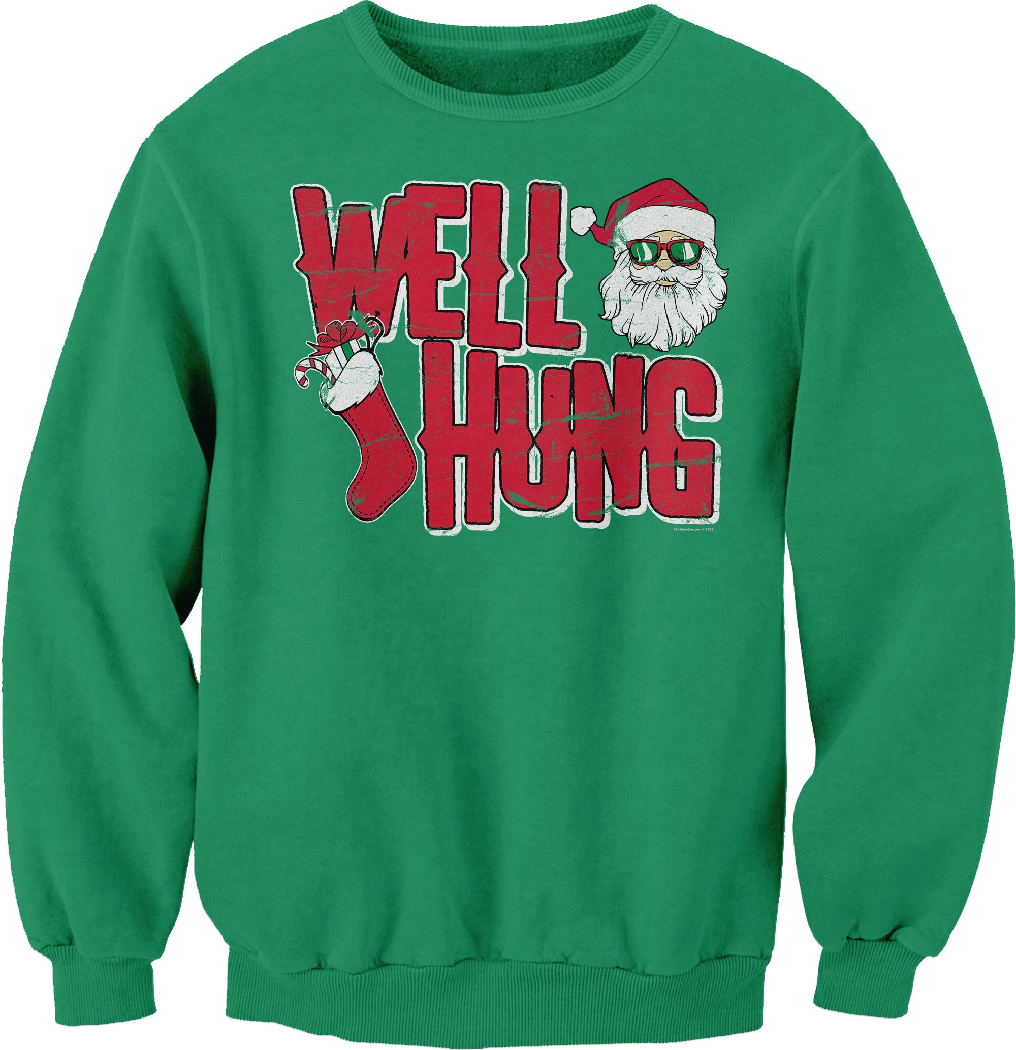 Well Hung Santa Stocking Christmas sweatshirt - Kelly