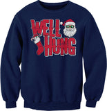 Well Hung Santa Stocking Christmas sweatshirt - Navy