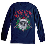 Long Sleeve T-Shirt - Navy - Sleigher printed Christmas design