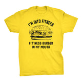 ShirtInvaders Fitness Burger - 001- Funny Gym Humorous Junk Food T-shirt