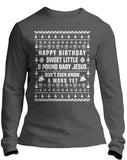 Ricky Bobby 8 Pound Baby Jesus Christmas long sleeve shirt - Dark Heather