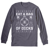 Eat a Bag of Dicks Funny Christmas long sleeve shirt - Charcoal