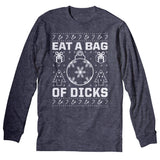 Eat a Bag of Dicks Funny Christmas long sleeve shirt - Dark Heather