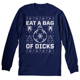 Eat a Bag of Dicks Funny Christmas long sleeve shirt - Navy