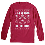 Eat a Bag of Dicks Funny Christmas long sleeve shirt - Red