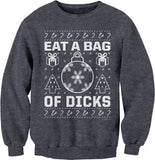 Eat a Bag of Dicks Funny Christmas sweatshirt - Dark Heather
