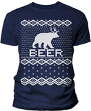 Bear Deer Beer Funny Christmas t-shirt - Navy