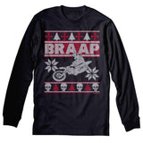 BRAAP Dirt Bike Motocross Christmas long sleeve shirt - Black