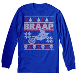 BRAAP Dirt Bike Motocross Christmas long sleeve shirt - Royal