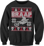 BRAAP Dirt Bike Motocross Christmas sweatshirt - Black