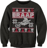 BRAAP Dirt Bike Motocross Christmas sweatshirt - Dark Heather