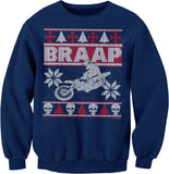 BRAAP Dirt Bike Motocross Christmas sweatshirt - Navy