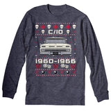 1960-1966 Chevy C10 Grumpy Christmas long sleeve shirt - Dark Heather