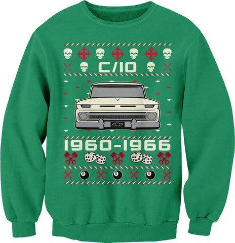 1960-1966 Chevy C10 Grumpy Christmas sweatshirt - Kelly