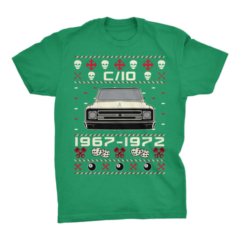 1967-1972 Chevy C10 Glamour Christmas t-shirt - Kelly