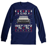 1967-1972 Chevy C10 Glamour Christmas long sleeve shirt - Navy
