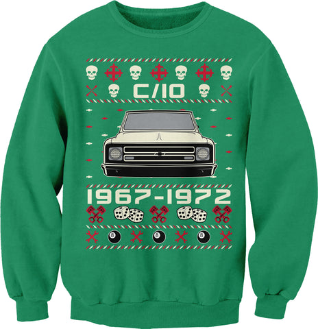1967-1972 Chevy C10 Glamour Christmas sweatshirt - Kelly