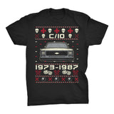 1973-1987 Chevy C10 Square Body Christmas t-shirt - Black