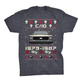 1973-1987 Chevy C10 Square Body Christmas t-shirt - Dark Heather
