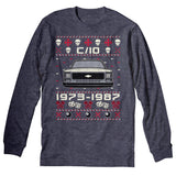 1973-1987 Chevy C10 Square Body Christmas long sleeve shirt - Dark Heather