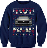 1973-1987 Chevy C10 Square Body Christmas sweatshirt - Navy