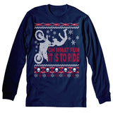 Oh What Fun Dirt Bike Christmas long sleeve shirt - Navy